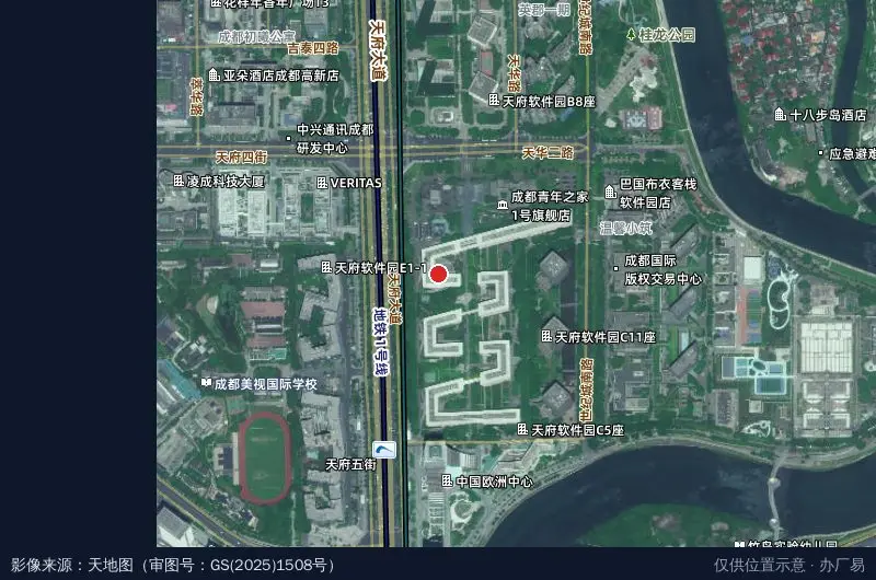 成都环普高新科技园卫星位置示意图