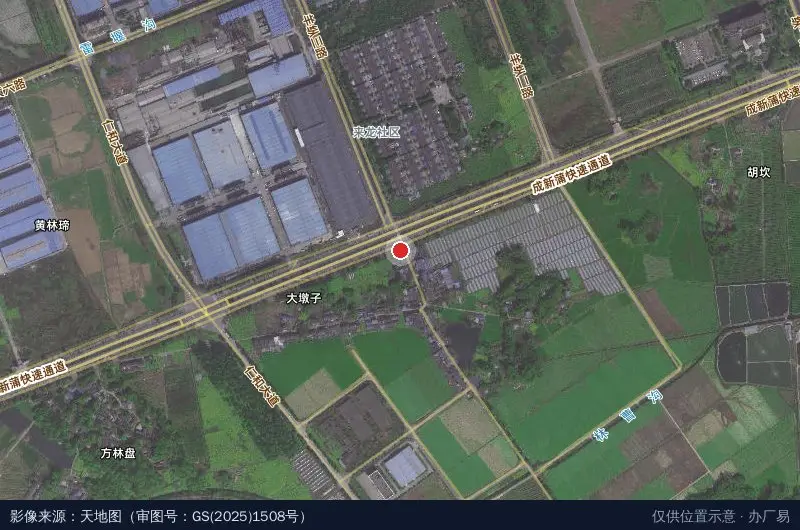 中建三局邛崃市羊安现代物流园区建设项目二期工程卫星位置示意图
