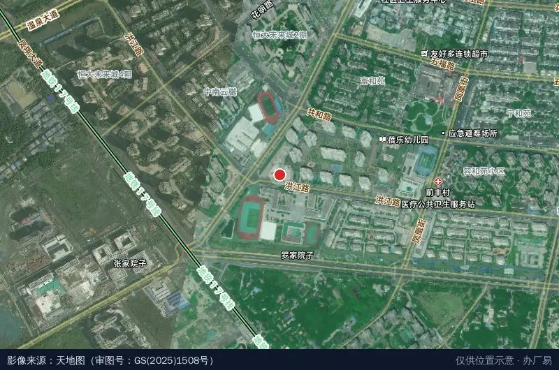 成都银发电商产业园卫星位置示意图