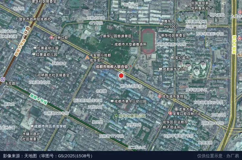 成都市残疾人文创产业园卫星位置示意图