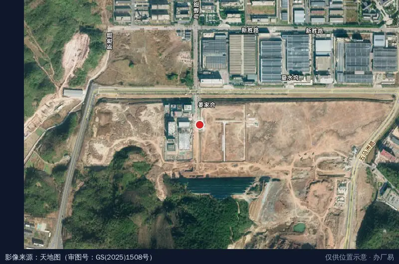 梅城镇五马洲工业园区卫星位置示意图
