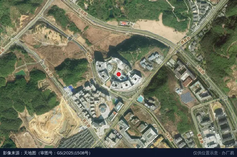 浙江交工青山湖园区卫星位置示意图