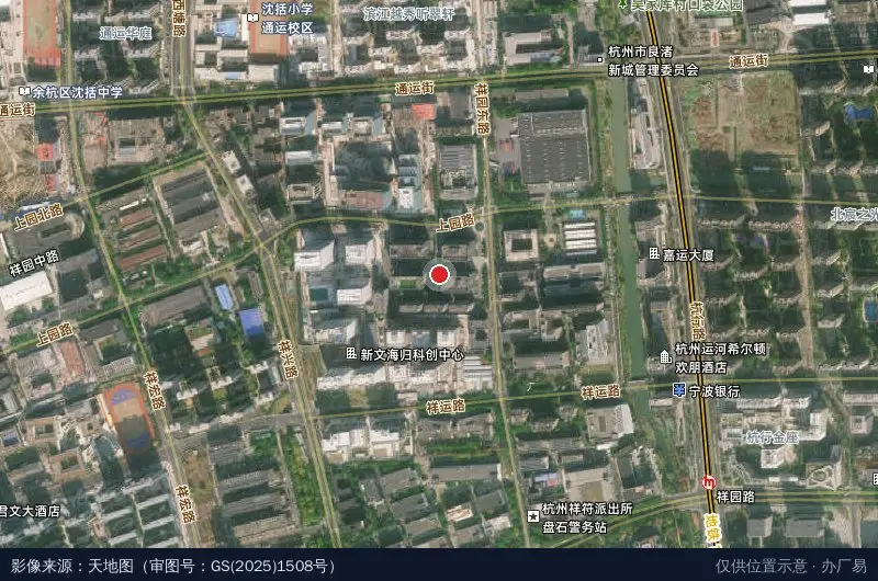杭州钱塘智慧城城北园区卫星位置示意图