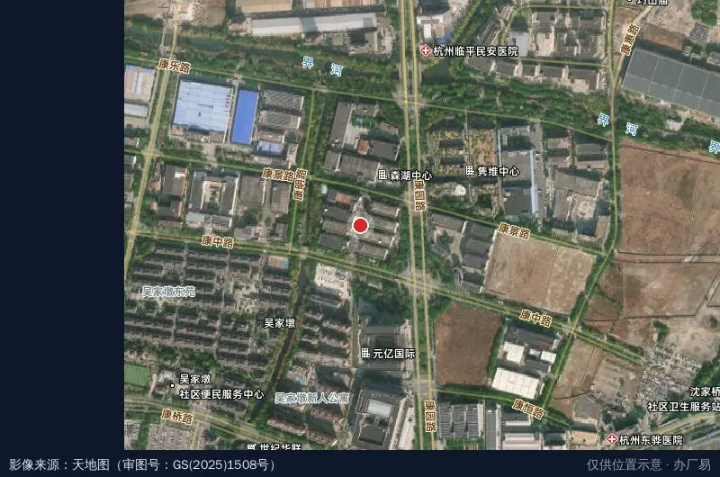吴家墩工业园卫星位置示意图