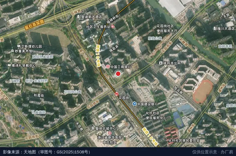 阿里云智能物联网产业基地卫星位置示意图