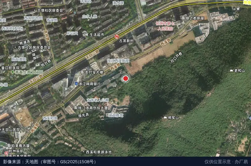 浙江大学农业科技园卫星位置示意图