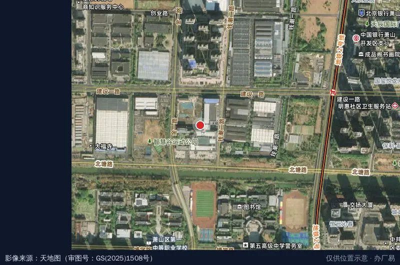 潮峰空间结构科技产业园卫星位置示意图