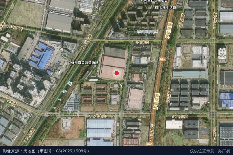 苏宁下沙物流中心卫星位置示意图
