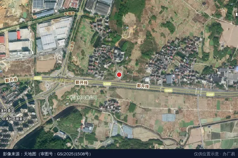 金富春富阳丝绸产业园卫星位置示意图