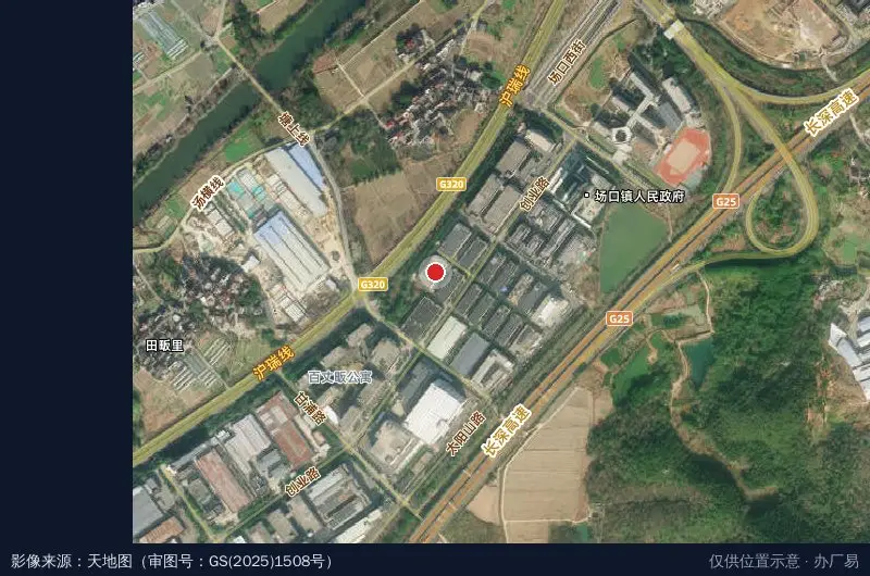 富阳经济技术开发区场口新区卫星位置示意图