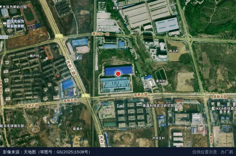 云鹤工业园卫星位置示意图