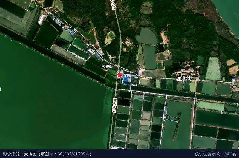 武湖淡水渔业科技园卫星位置示意图