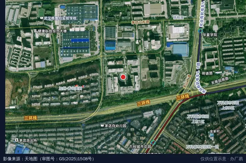 东湖网谷卫星位置示意图
