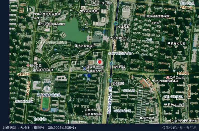 光谷软件园A6(关山大道)卫星位置示意图