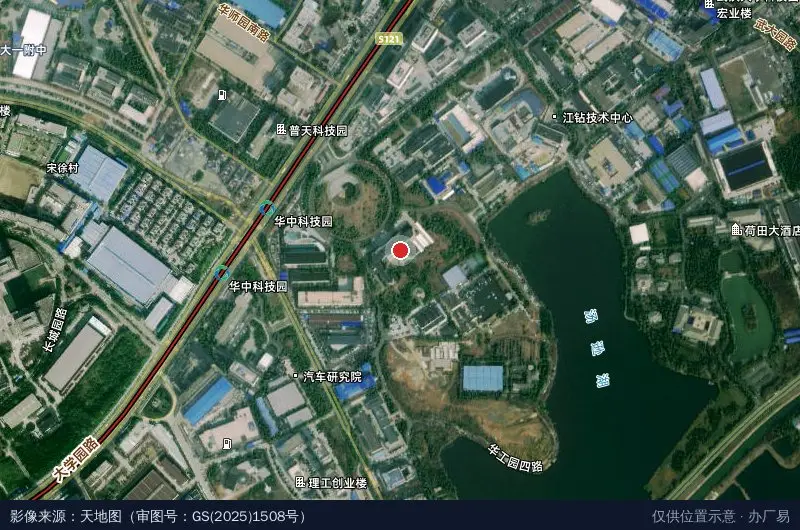 华工科技总部大楼卫星位置示意图