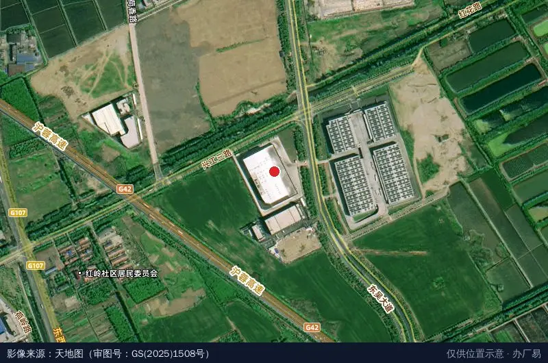 鲜丰武汉冷链物流园卫星位置示意图