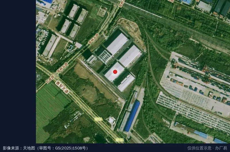 武汉汉欧国际物流园(建设中)卫星位置示意图