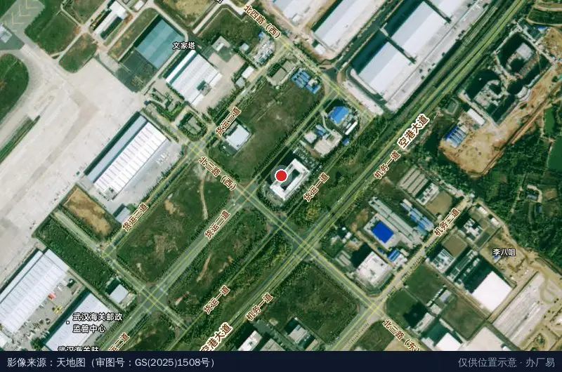 武汉天河国际机场航空物流中心卫星位置示意图