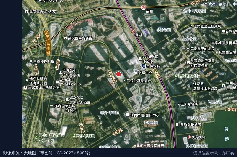 武汉云数字经济总部区卫星位置示意图