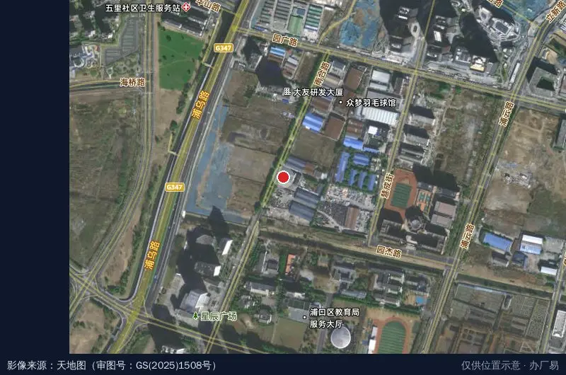 翊铭工业园卫星位置示意图