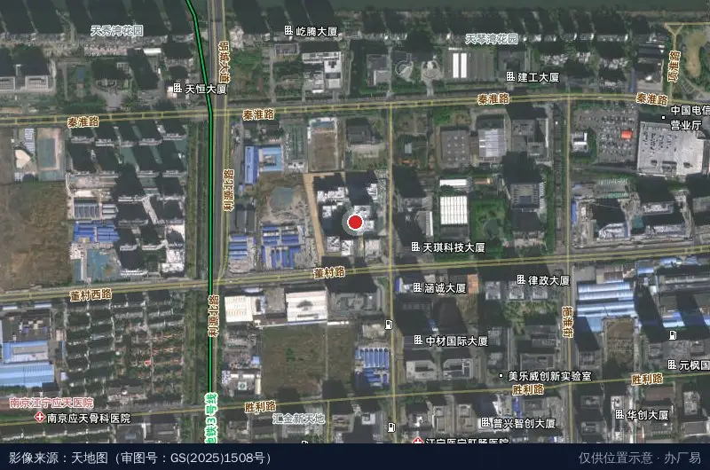 南京市空地数智产业园卫星位置示意图