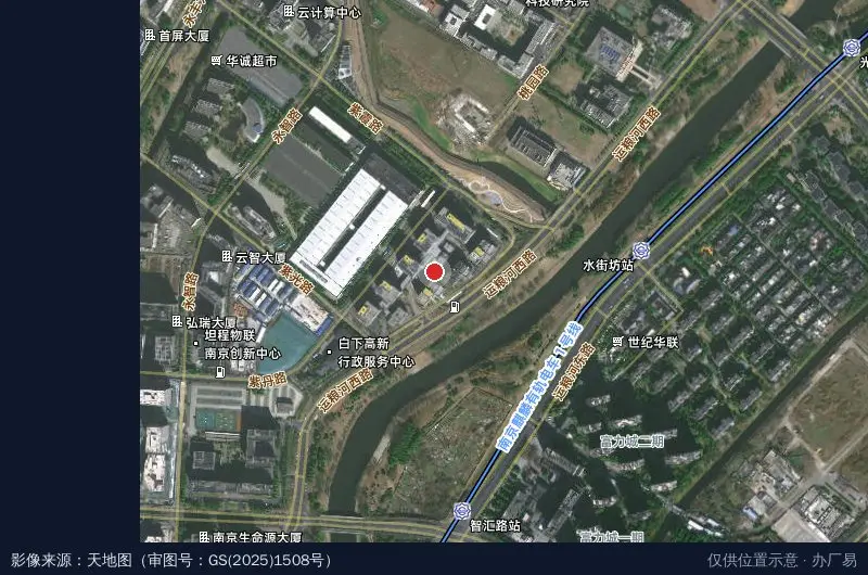 秦淮区设计产业园卫星位置示意图