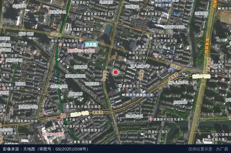 金陵科技学院秦淮硅巷大学科技园卫星位置示意图