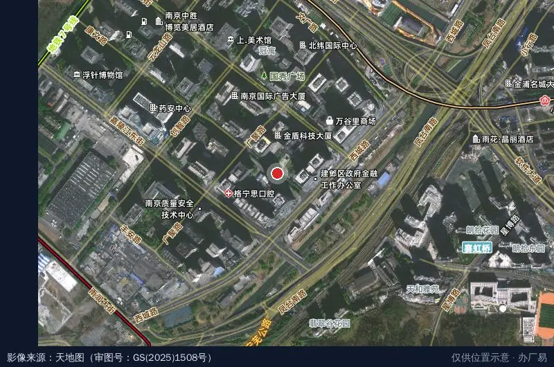 金鱼嘴基金街区B区卫星位置示意图
