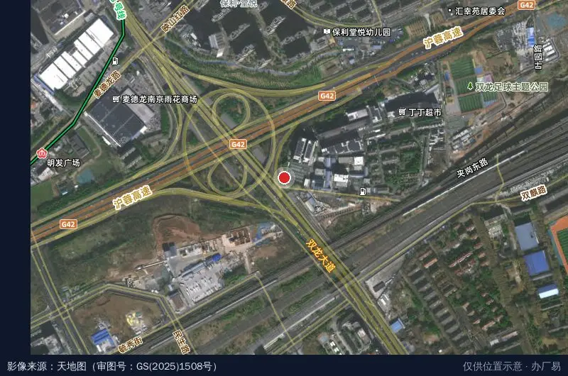 南京市秦淮区双龙科技园公司卫星位置示意图