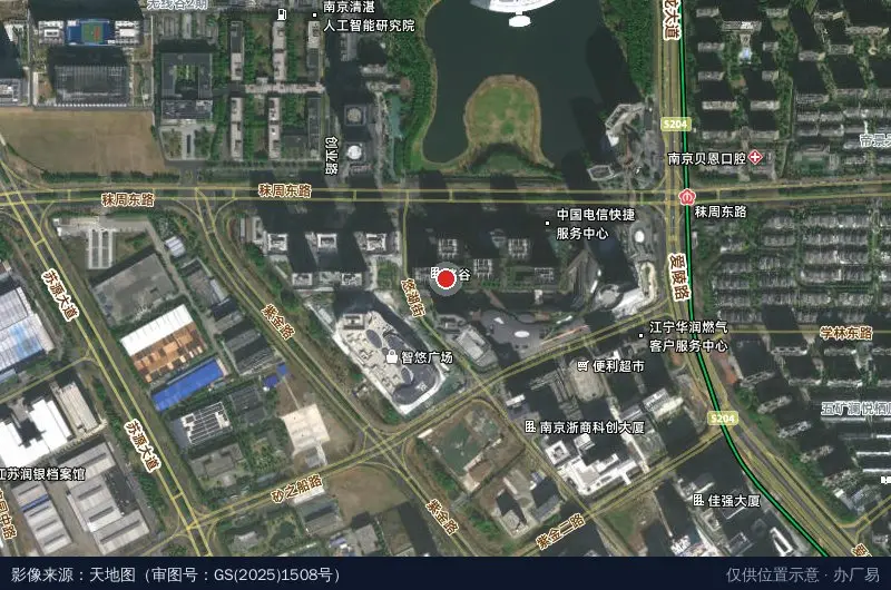 南京未来网络小镇·悠谷卫星位置示意图