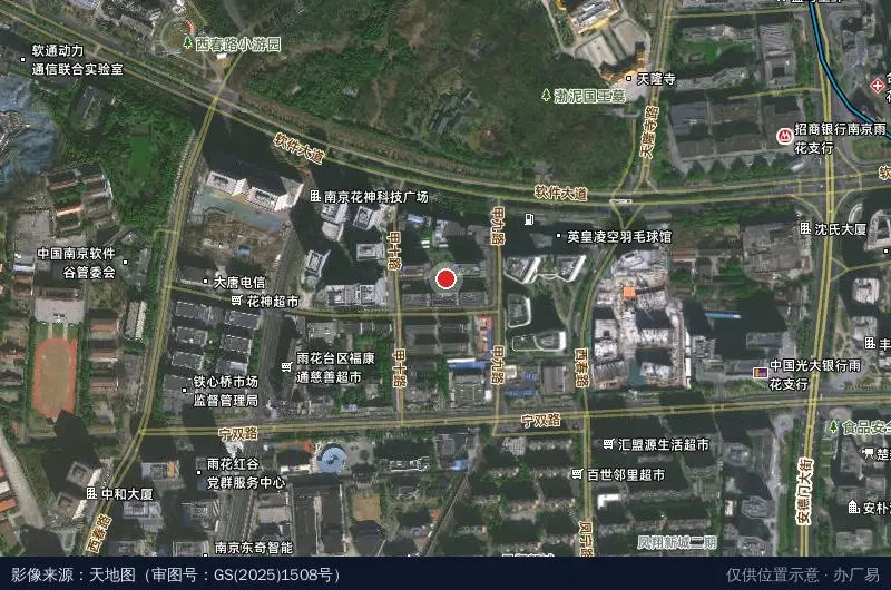 南京天溯科技园卫星位置示意图