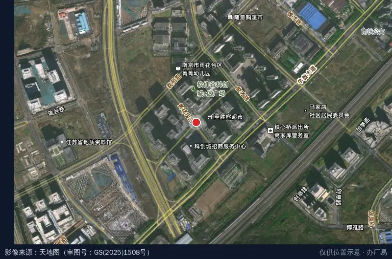 南京软件谷科创城卫星位置示意图
