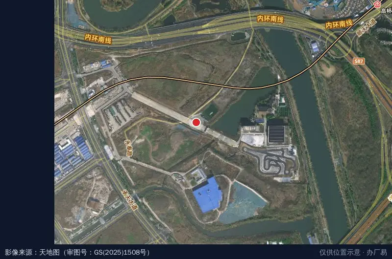 南部新城文体产业园卫星位置示意图