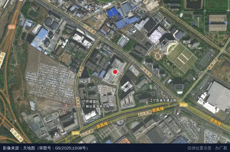 南京祖亦产业园卫星位置示意图