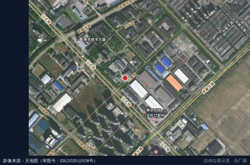 南京市雨花经济开发区数智工园卫星位置示意图