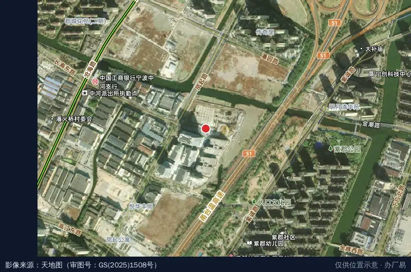 百纳时尚产业园卫星位置示意图