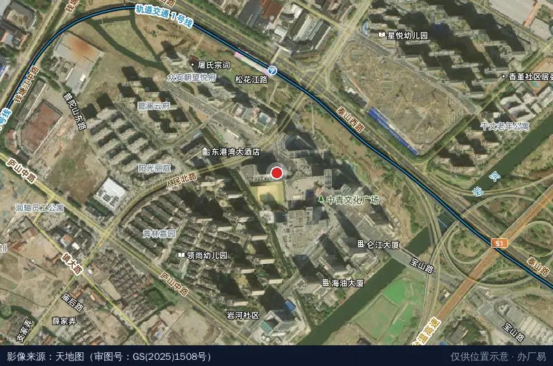 中科城市北仑数字经济产业园卫星位置示意图