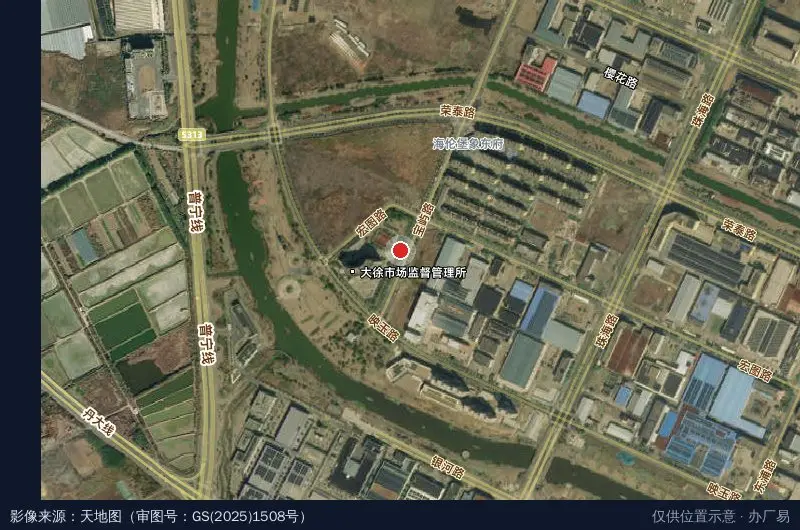 宁波海洋经济发展示范区海洋开发建设保障中心卫星位置示意图