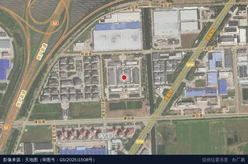 京津科技园卫星位置示意图