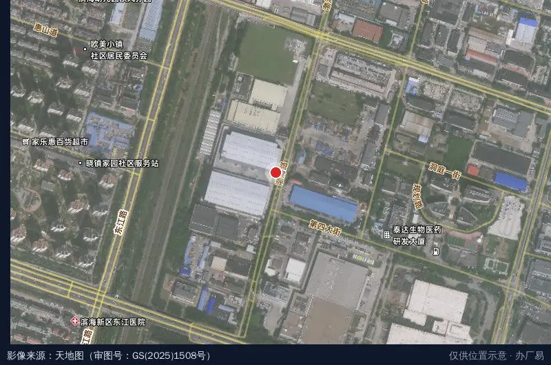 中海天津开发区物流园卫星位置示意图
