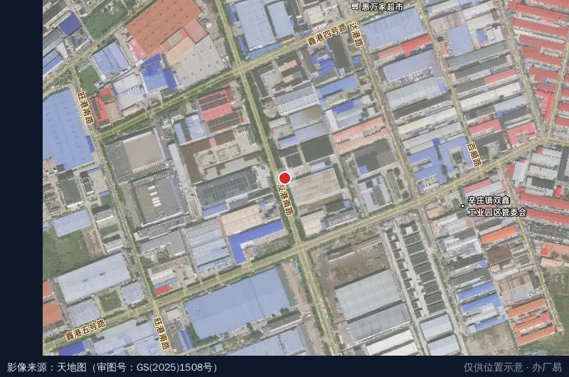 渤橡产业园临址卫星位置示意图