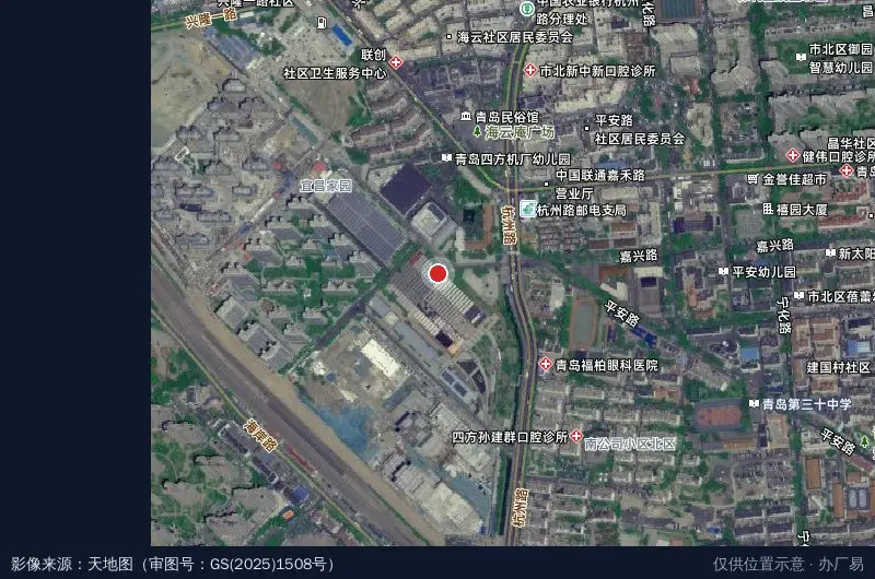 四方机厂1900园区卫星位置示意图