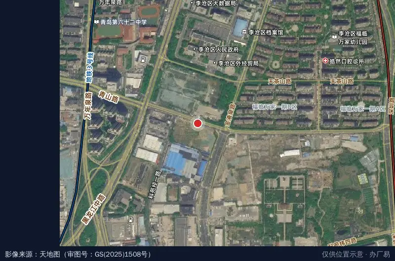 青岛荣青汽车创新科技产业园项目卫星位置示意图