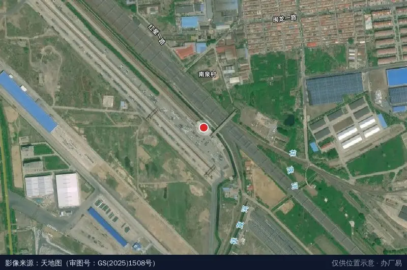 青岛即墨济铁物流园商品车作业区卫星位置示意图