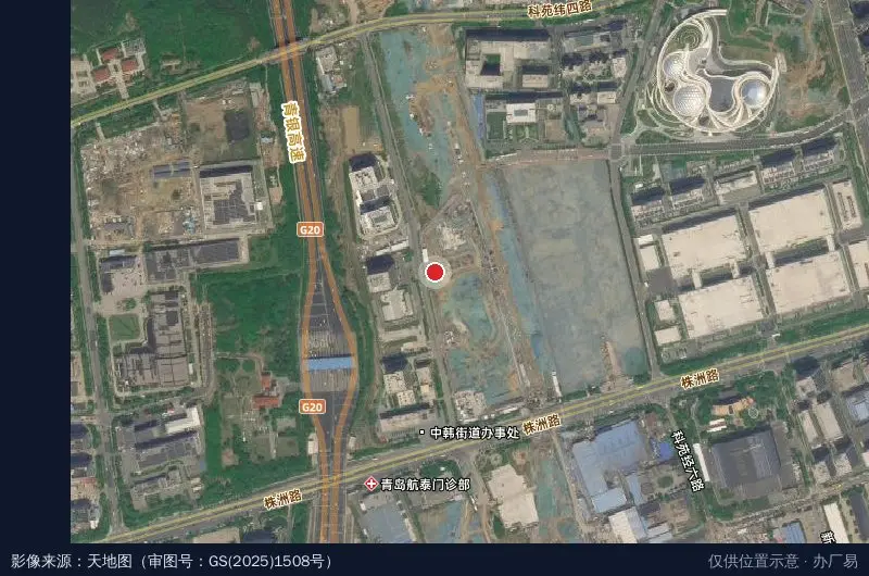 青岛古建集团虚拟现实产业园总部基地项目卫星位置示意图