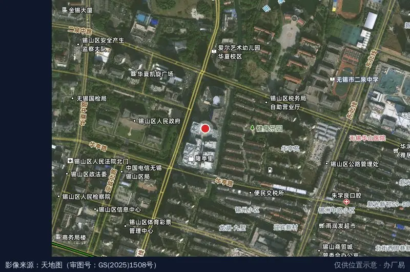 无锡锡山数字创意产业园卫星位置示意图