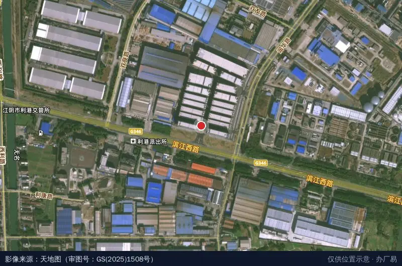 江阴临港科技工业园卫星位置示意图