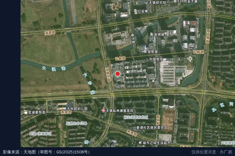 无锡北邮国昊物联生态园三期卫星位置示意图