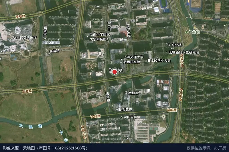 无锡传感网国家大学科技园卫星位置示意图