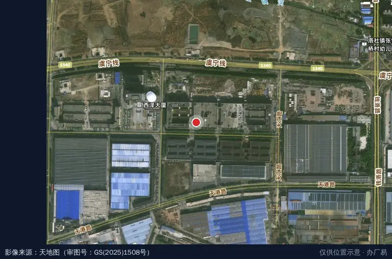 洛社镇西站物流园卫星位置示意图